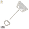 925-ES80-SC - .925 Sterling Silver Screw Back Stud Earrings with Square Clear Zircon in Casting Prong Setting image 1