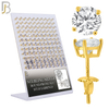 925-PK-ES79-GC - 925 Sterling Silver Gold Plated Screw Back Earring Stud Casting Round Prong Setting Clear Zircon Pack of 120 image 0