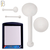 PK-NR09-2 - "Bioflex"120 Pcs, Clear Acrylic Flexible Nose Bone Retainer, 20g Thick 2mm Disk Shaped Top image 1