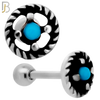TB119 - 316L Stainless Steel Wheel Tragus/Cartilage Barbell (PACK OF 6) image 2
