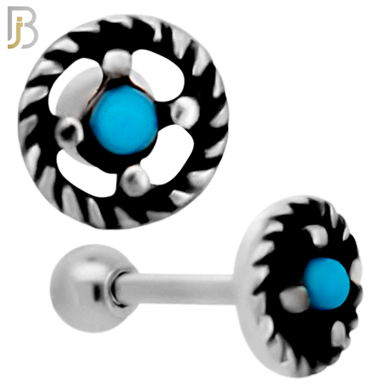 TB119 - 316L Stainless Steel Wheel Tragus/Cartilage Barbell (PACK OF 6) image 2