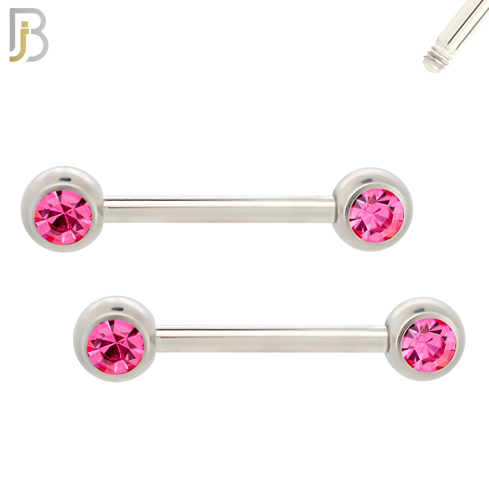 NP01-5 - 316L Surgical Steel Screw 5mm Plain Ball with Bezel Zircon Nipple Ring Piercing image 5