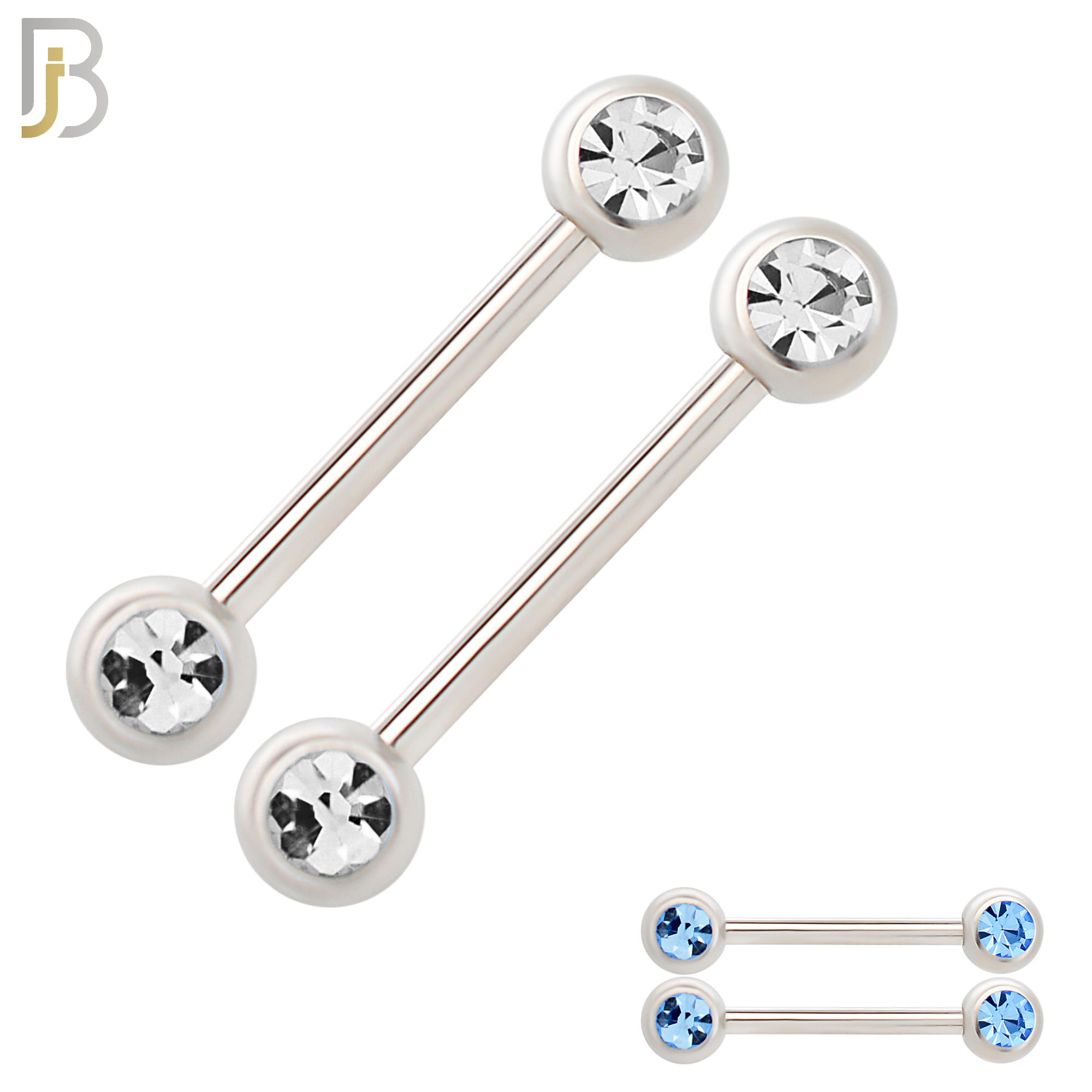 NP01-5 - 316L Surgical Steel Screw 5mm Plain Ball with Bezel Zircon Nipple Ring Piercing image 0