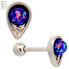 TB123 - 316L Stainless Steel Opal/Turquoise Teardrop Tragus/Cartilage Barbell  (Pack of 6) image 3