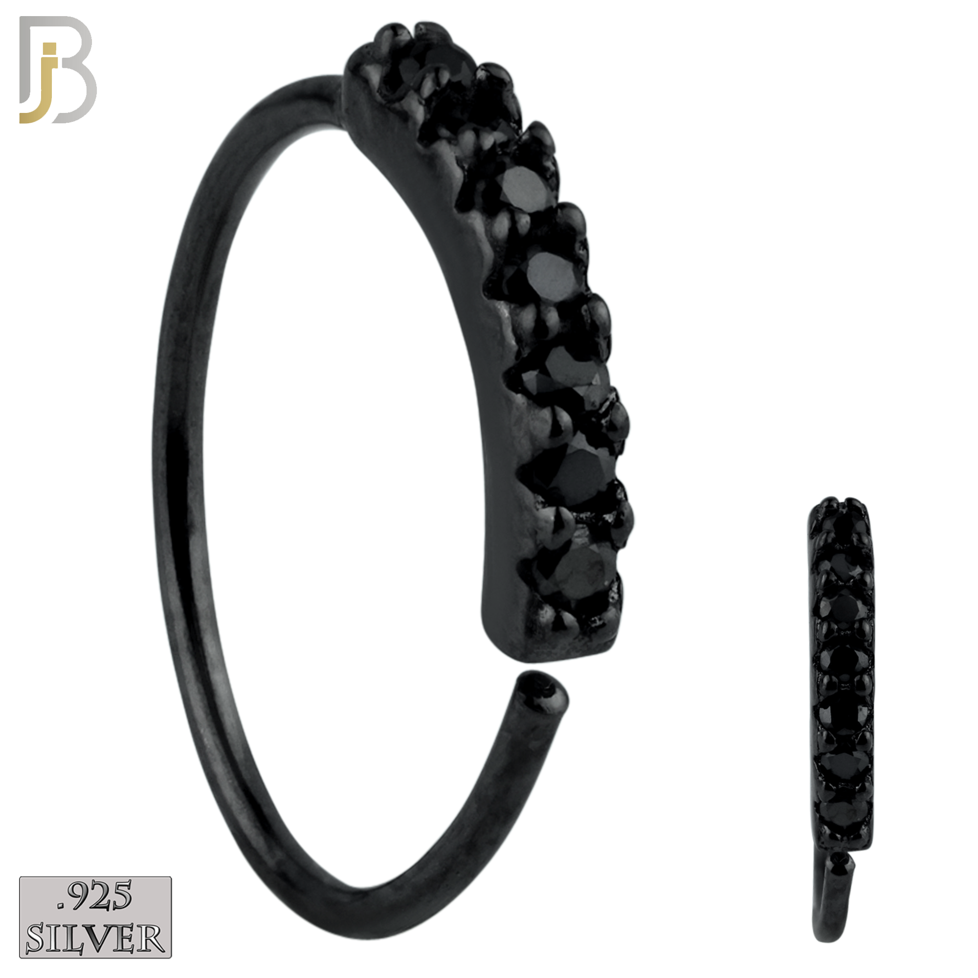 925-CT04 - 925 Sterling Silver 22g Thickness 7 CZ Prong Set Hoops Piercing (Pack of 6) image 6