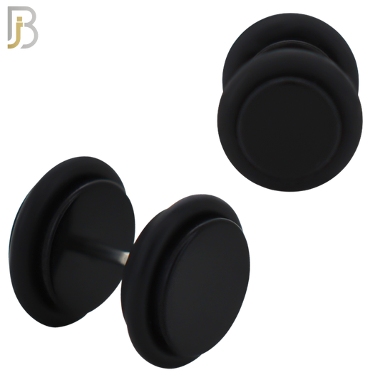 FP01K - Black Acrylic Fake Plug with O-ring (PACK OF 3 Pairs) - 00g - 10mm image