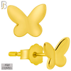 925-ES315 - Push Back - .925 Sterling Silver Plain Butterfly Stud Earrings image 2