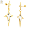 ES44 - 316L Stainless Steel Dangling Spike Cross Hollow with 4mm Screw Ball image 3