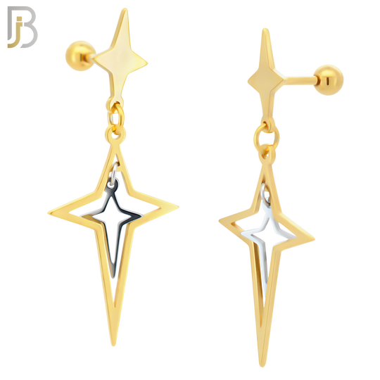ES44 - 316L Stainless Steel Dangling Spike Cross Hollow with 4mm Screw Ball image 3