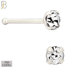925-PK-NR01S-3C2 - Mixed of 2mm, 2.5mm, 3mm Clear CZ 22g Thickness  925 Sterling Silver Nose Bones, Prong Set Packages Pack of 120 image 3