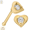 14-NR14 -  14k Solid Gold Imitation Prong Set Heart Nose Bone - Yellow Gold image