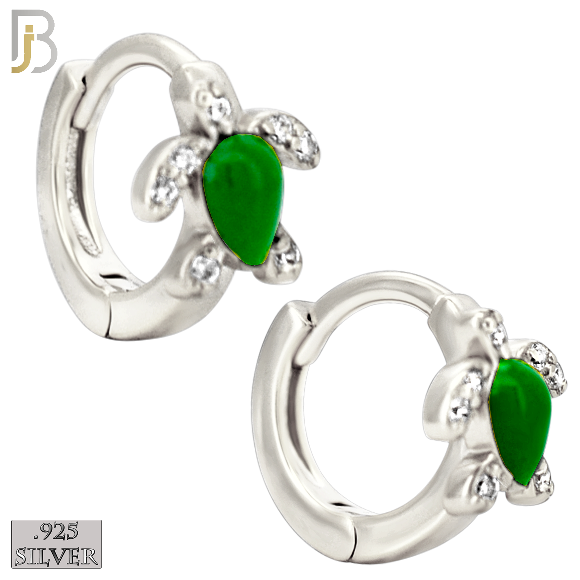 925-ES449 - 925 Sterling Silver Turtle Huggies Earring image 3