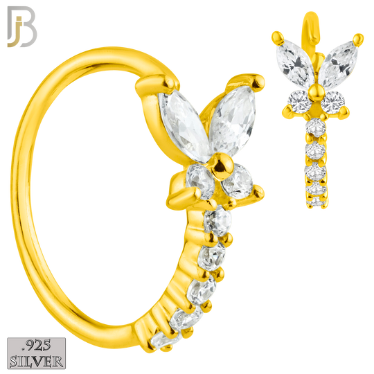 PK-CT9BT1- 925 Sterling Silver Three Styles Butterfly Nose Hoops - Pack of 60 image 4