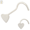 NR24C - 316L Surgical Steel Plain Solid Heart Design Nose Screw (PACK OF 6) image 1