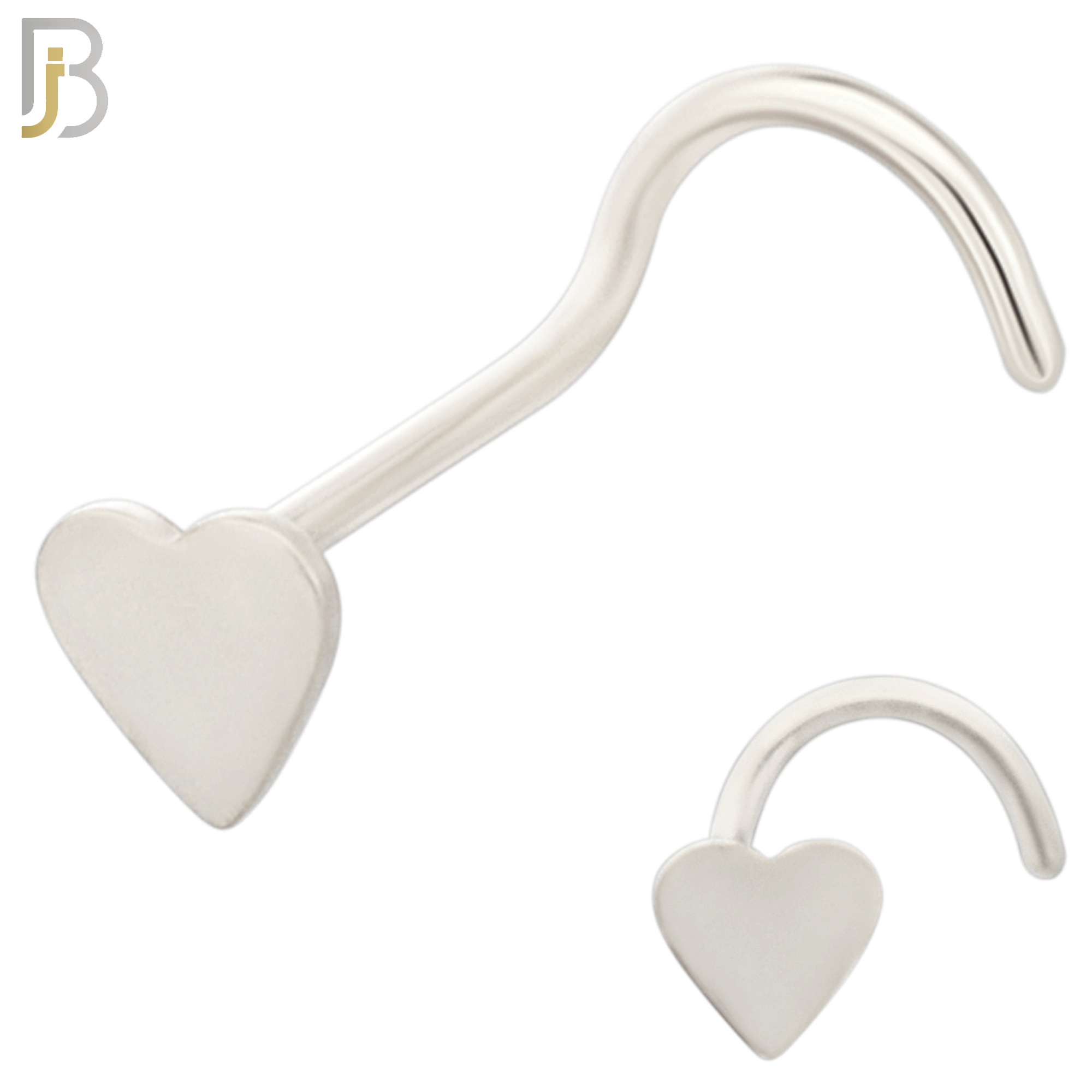 NR24C - 316L Surgical Steel Plain Solid Heart Design Nose Screw (PACK OF 6) image 1
