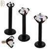 LB14KC16 - 16g Thickness 316L Surgical Steel Black Plated Bar Prong Setting  Zircon Internally Threaded Labret (PACK OF 6) image 0