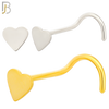 NR24C - 316L Surgical Steel Plain Solid Heart Design Nose Screw (PACK OF 6) image 0