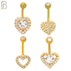 PK-NB11M - 316L Surgical Steel Different Heart Designs Banana Navel 14g 10mm Length Pack of 24 image 2
