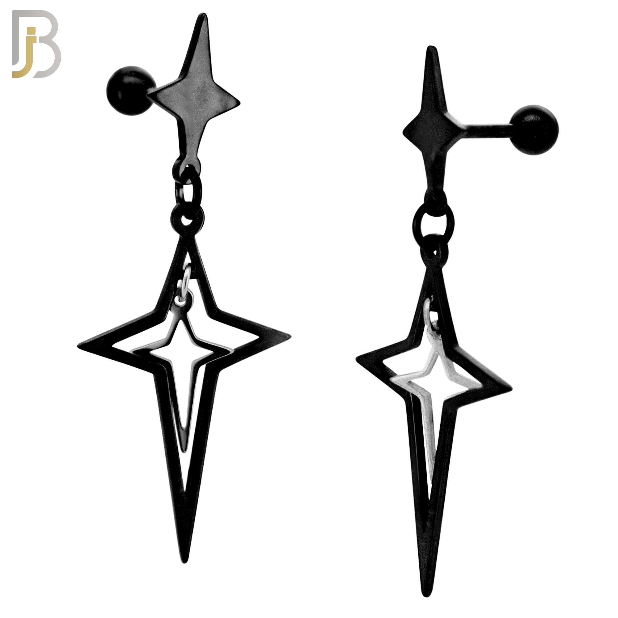 ES44 - 316L Stainless Steel Dangling Spike Cross Hollow with 4mm Screw Ball image 2
