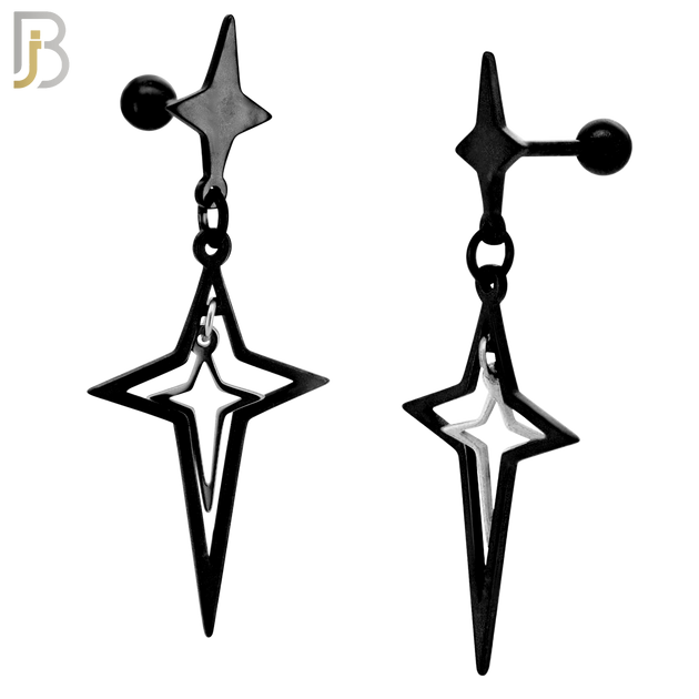 ES44 - 316L Stainless Steel Dangling Spike Cross Hollow with 4mm Screw Ball image 2