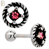 TB119 - 316L Stainless Steel Wheel Tragus/Cartilage Barbell (PACK OF 6) image 3