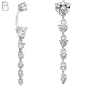 N0153 - 316L Surgical Steel Heart in Prong Set with Dangling 5 Graduating CZ Drop Belly Ring image 2