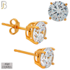 925-ES71-RC - .925 Sterling Silver Rose Gold Plated Earring Stud Casting Round Prong Setting Clear Zircon image 5