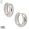 925-ES467 - 925 Sterling Silver Plain Thick Huggies Hoop Earrings image 2