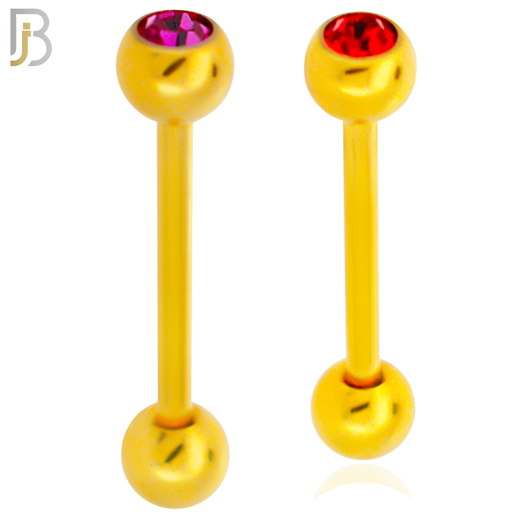 BB05G-5 - 316L Surgical Steel Screw Gold Plated Barbell with 5mm Bezel Ball External Threaded (PACK OF 6) image 0