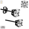 925-ES71-KC - .925 Sterling Silver Black Plated Earring Stud Casting Round Prong Setting Clear Zircon image 5