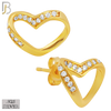925-ES141 - .925 Sterling Silver Twisted Hollow Heart Design with Zircon Design Earring Stud image 2