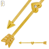 BB38 - 316L Surgical Steel Screw Bar with Alloy Arrow with Heart Design Barbell Industrial (PACK OF 6) image 1