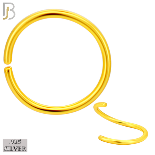 925-CT02 - 925 Sterling Silver Gold Plated 20g Seamless Continuous Ring Hoop Piercing (Pack of 6) image