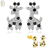925-ES200 - .925 Sterling Silver Giraffe Design Earring Stud with Zircon image 0