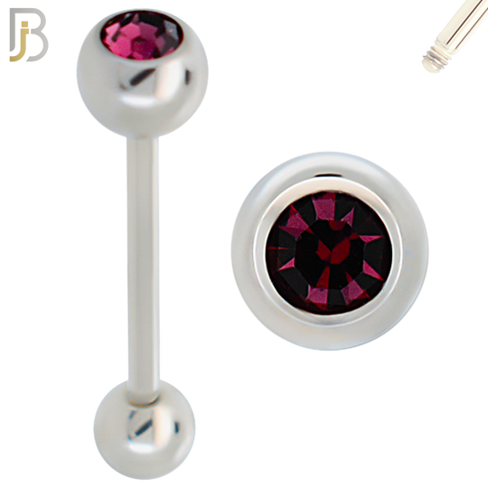 BB66 - 316L Surgical Steel 6mm Ball with CZ and 5mm Ball Plain (Pack of 6) image 2