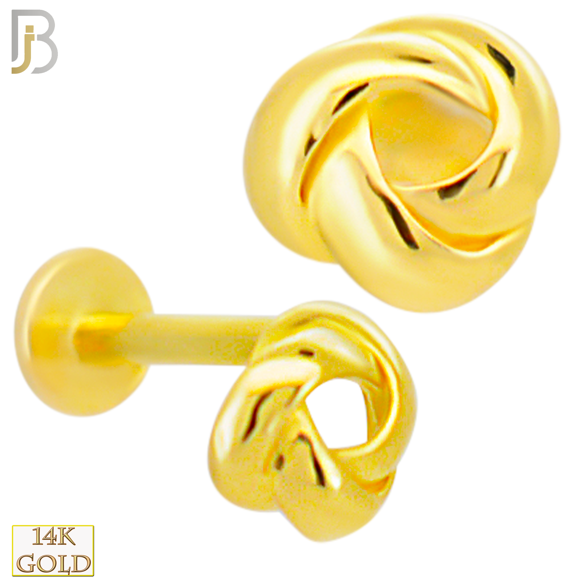 14-LB105 - 14k Yellow Gold Plain Borromean Rings Labret - Yellow Gold image