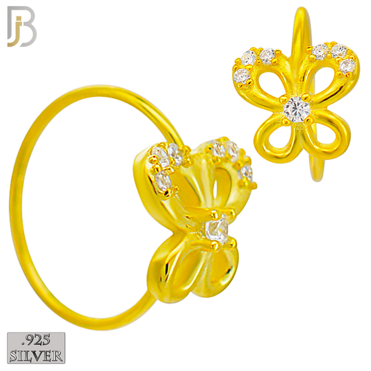 925-CT100 -  925 Sterling Silver Butterfly Hoops with Cubic Zirconia (Pack of 6) image 2