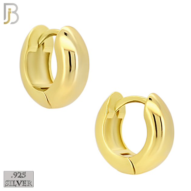 925-ES467 - 925 Sterling Silver Plain Thick Huggies Hoop Earrings image 1