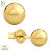 14-ES102Y - 14k Yellow Gold Push Back Plain Ball Stud Earrings image 4