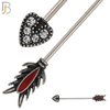 BB45 - 316 Stainless Steel Tribal Heart Shaped Head with (5) CZ Arrow Industrial Barbell (PACK OF 4) image 1