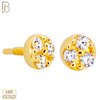 14-LB128 - 14k Yellow Gold Round Stud with Three Tiny Cubic Zirconia Labret image 1