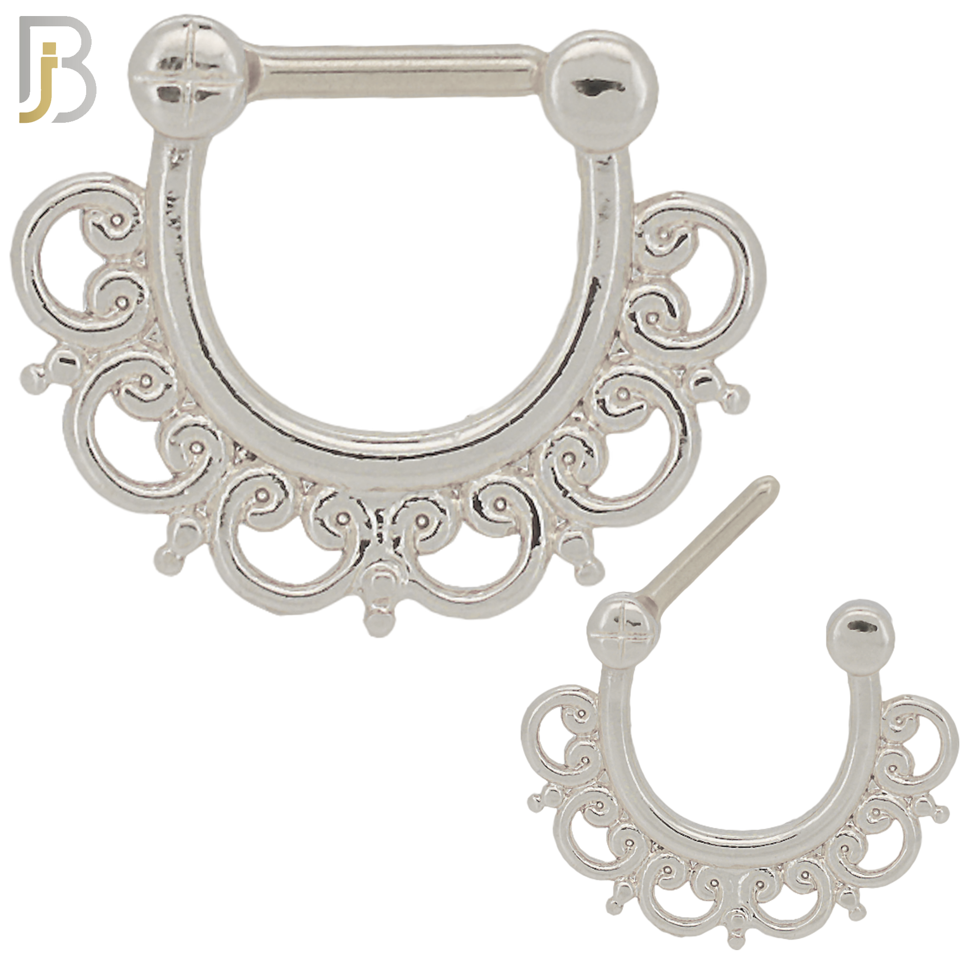 CT86 - 316 Stainless Steel Septum Clicker Nose Rings (PACK OF 6) image 0