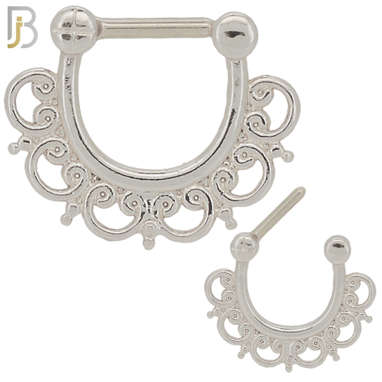 CT86 - 316 Stainless Steel Septum Clicker Nose Rings (PACK OF 6) image 0