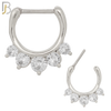 CT78 - 316 Surgical Steel Graduated Zircon Nose Clicker for Septum Piercing (PACK OF 6) image 0
