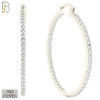 925-ES252 - .925 Sterling Silver Hinged Hoop Earrings with Zircon image 12