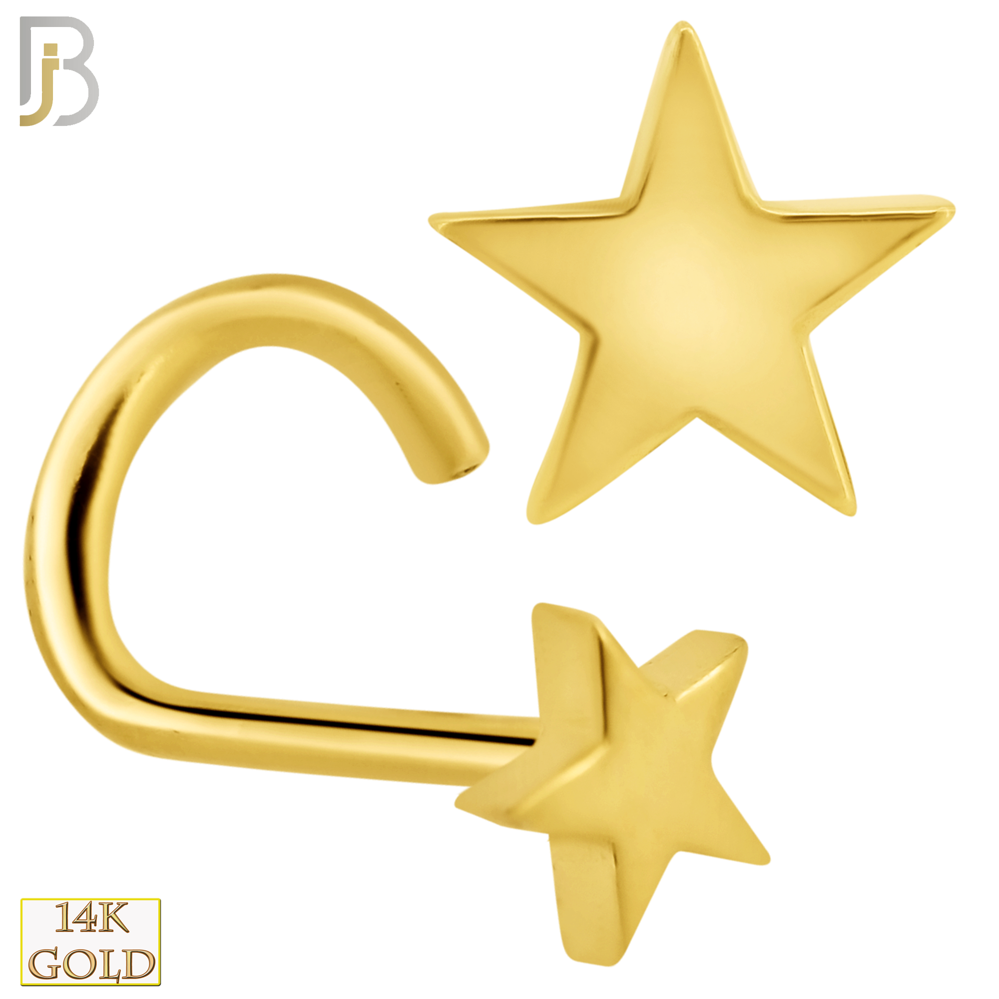 14-NR48C - 14k Solid Gold Nose Screw Plain Star Design image 0