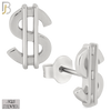 925-ES241 - 925 Sterling Silver Plain Dollar Sign Earring Stud image 1