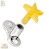 14-G23-DM09 - 14k Titanium Anchor with 14k Gold Top Plain Star  Dermal - Internally Threaded image 1