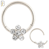 CT98 - 316 Stainless Steel Flower Hinged Hoop Nose Ring (PACK OF 6) image 0