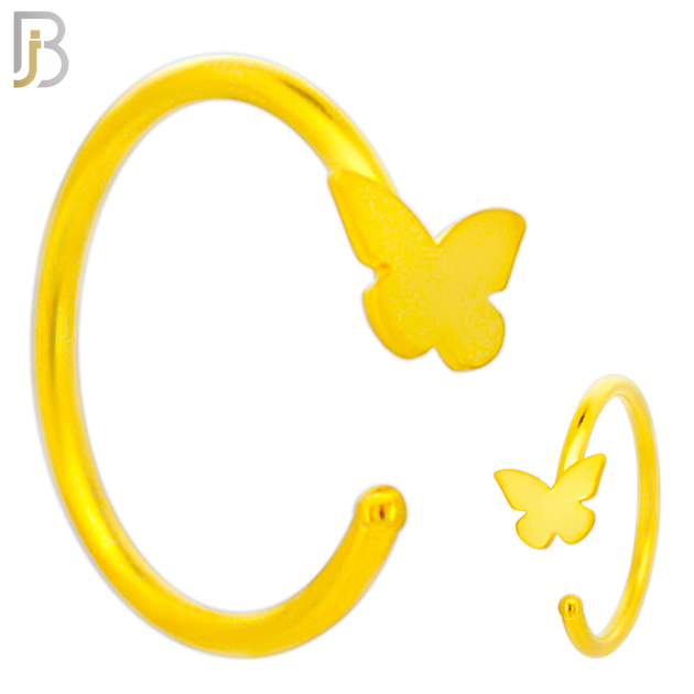 CT99 - 316L Surgical Steel 20g Thickness Plain Solid Butterfly Hoop (PACK OF 6) image 2